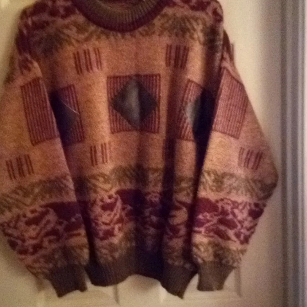 Made in Italy HOST PICK๐Men's Vintage Sweater faux leather trim Made in Italy - Picture 1 of 6